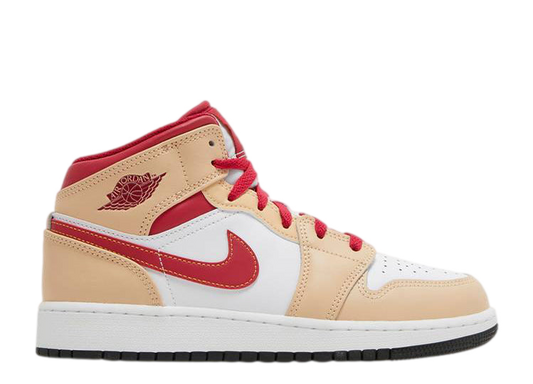 Air Jordan 1 Mid Beige Red (GS)