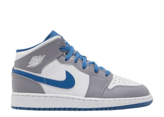 Air Jordan 1 Mid True Blue Cement (GS)